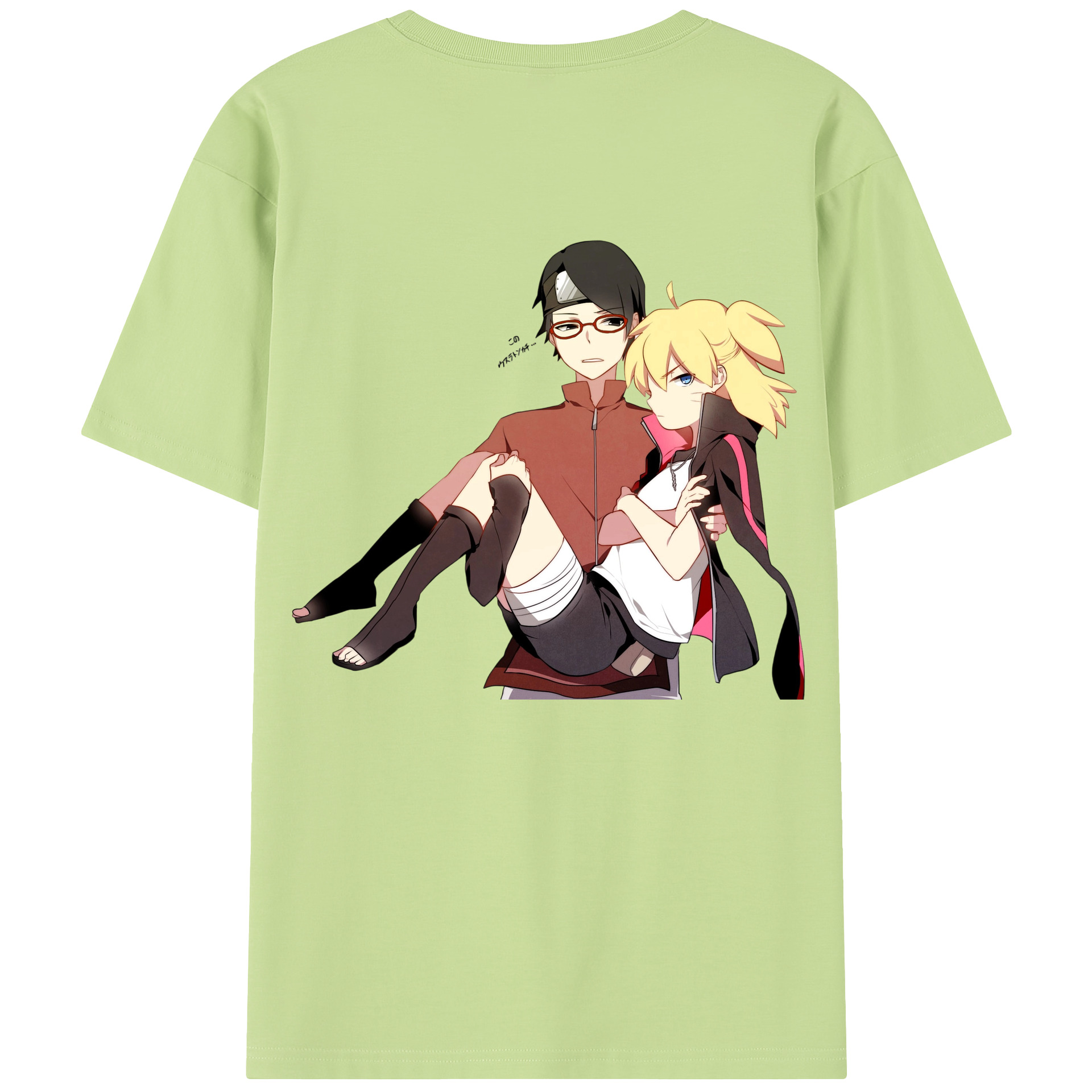 （画像用） NARUTO -ナルト- うちは サラダ Uchiha Sarada 綿100％半袖Tシャツ（背面プリント）